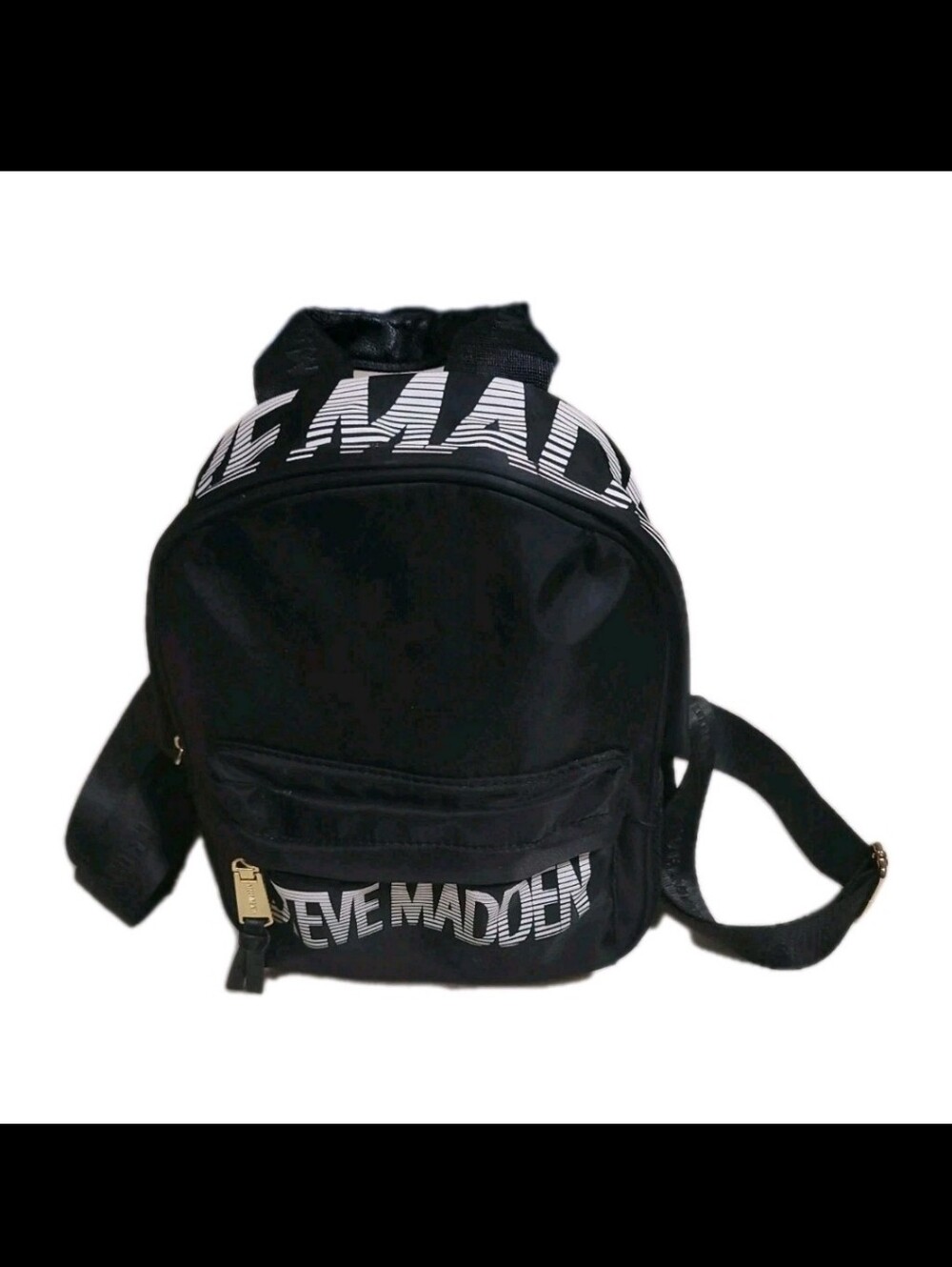 Steve Madden Black Mini Nylon Backpack with White Logo Pls Read